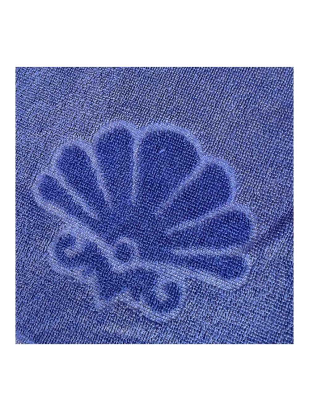 Vintage Fieldcrest Lot 3 Shell Decorative Towels Royal Blue Fringe Sculpted MCM